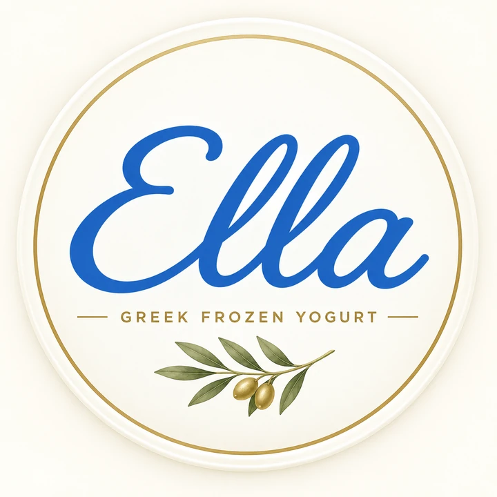 Ella Greek Frozen Yogurt medallion logo